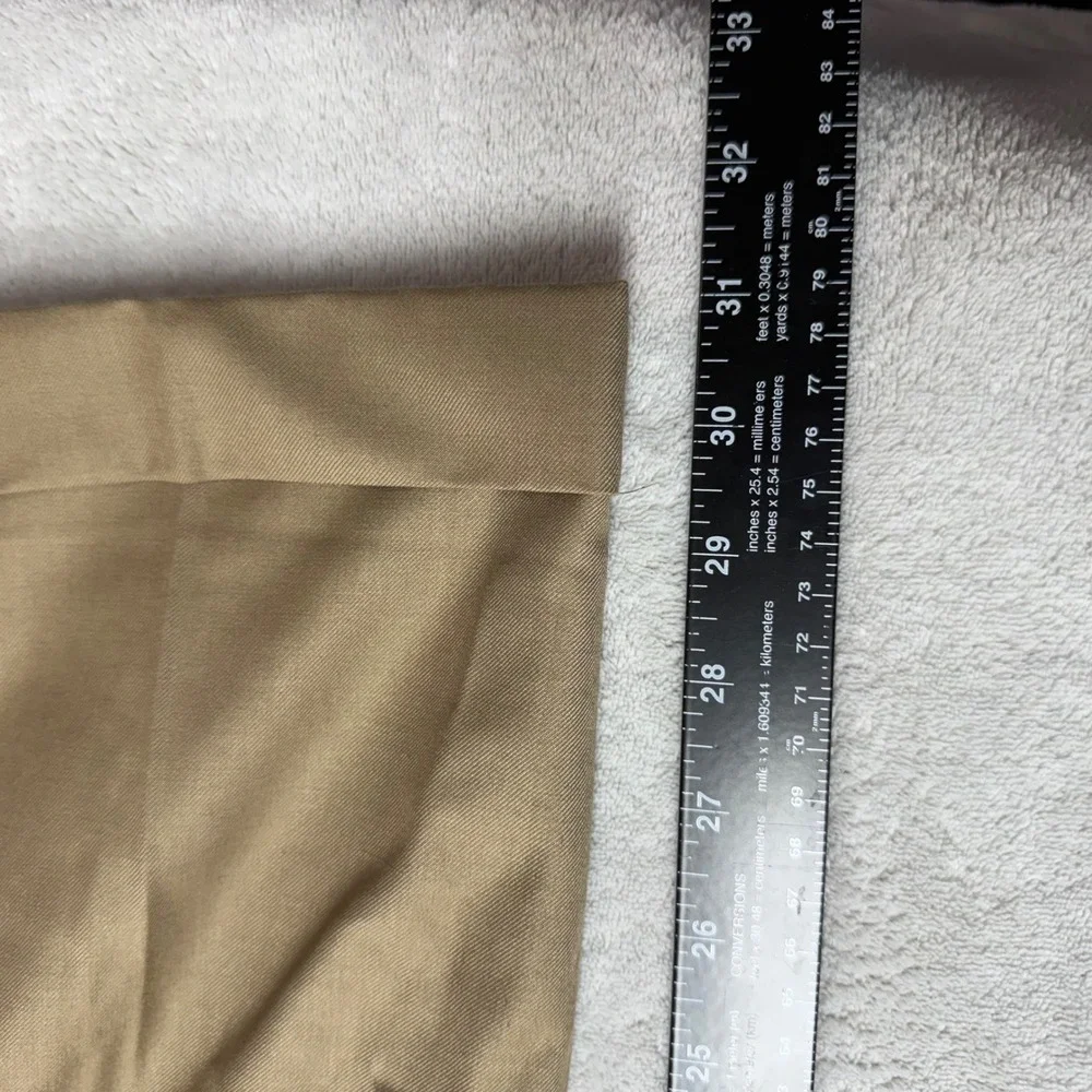 Dockers Mens Classic Fit Pleated Khaki Pants Tan Cuffed W36 L32